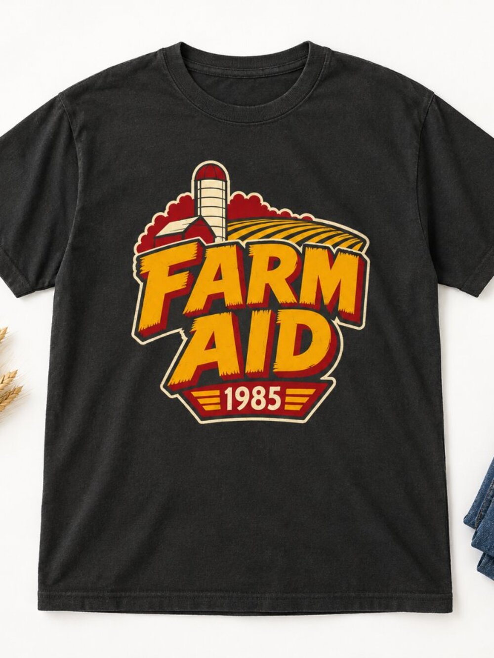 Retro Farm Barn Silo Vintage 1985 Graphic Tee